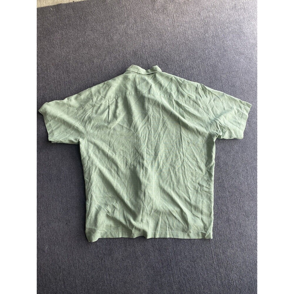 Tommy Bahama Men's Green Mint Tourquoise  Silk Hawaiian Aloha Button Up Size XL - Picture 2 of 7